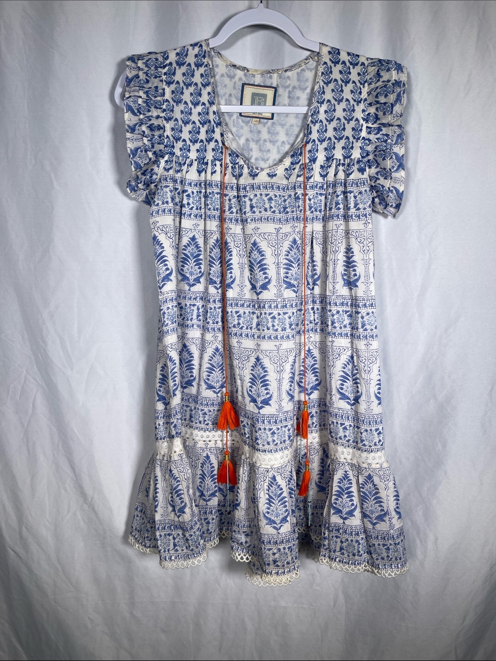 BELL WOMENS BLUE BOHO MINI DRESS XS